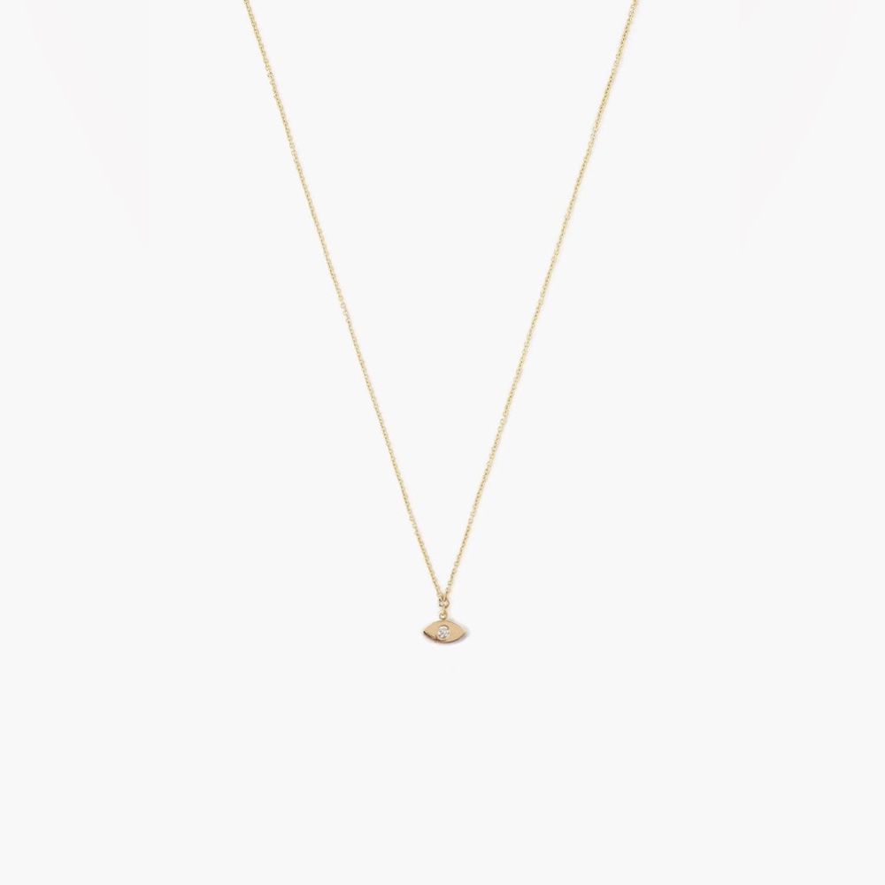 Chan Luu 14k Gold Evil Eye Necklace with Diamond Inlay